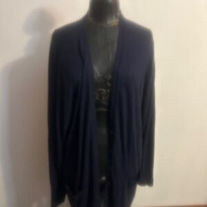 Pure Energy Navy Blue open front cardigan, size 2X